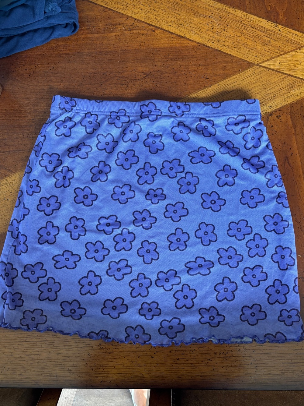 SHEIN Lavender Mini Skirt with Dark Floral Pattern